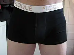 A man wearing a pair of short-leg boxer briefs.