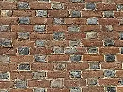 Flemish bond brickwork on the house