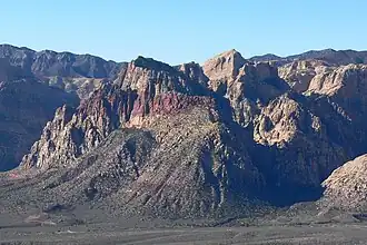 View from North East with entrance to Icebox Canyon on the right