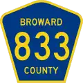 County Road 833 marker