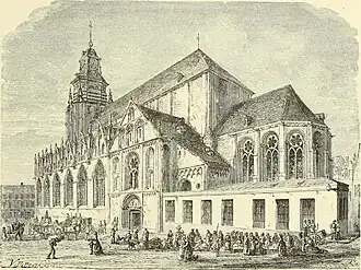 Rear view of the church in 1884 from Bruxelles à travers les âges