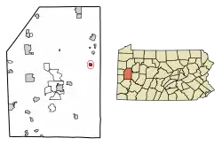 Location of Chicora in Butler County, Pennsylvania.