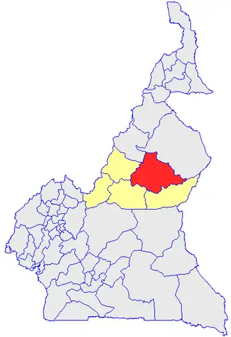 Department location in Cameroon