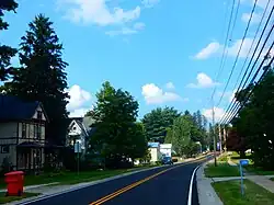 The hamlet of Hinsdale along County Route 26.