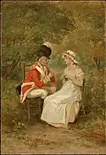 The Volunteer's Courtship, 1798 (1870), oil on paper or wood-pulp board, mounted on Masonite, Clark Art Institute