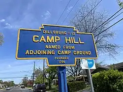 Keystone marker for Camp Hill on PA 641