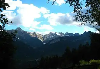 Pizzo Campo Tencia (middle) above Dalpe