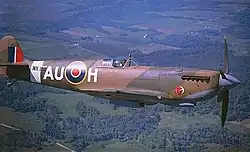 A spitfire in flight