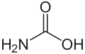 Structural formula of carbamic acid