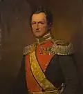 Regimental commander (1817–51), Major General Carl Fredrik Lorichs [sv] wearing the regiment's tailcoat m/1833