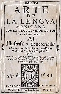 Grammar of Mexican language by Carochi