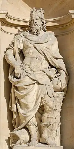 Charlemagne, (1706), right niche of the facade of the dome of Les Invalides in Paris