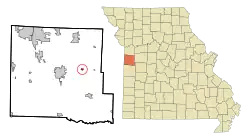 Location of East Lynne, Missouri