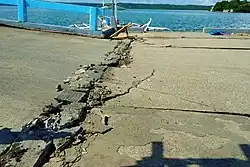 Cracks found in Cataingan Port following the quake