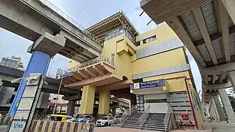 Fully constructed Central Silk Board metro station in July 2025