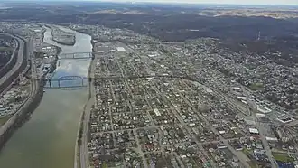 Aerial view of Charleston's West Side neighborhood.