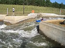 Big drop at the bottom of the left turn.