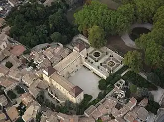 An aerial view of the Château de Castries