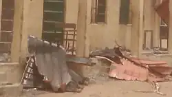Image showing the damage to the school in the aftermath of the attack