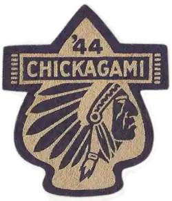 Photograph of a 1944 Camp Chickagami patch.