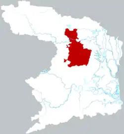 Location of Linli County within Changde