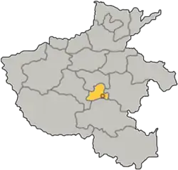 Location of Luohe City jurisdiction in Henan