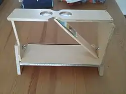 A wooden cheiroscope