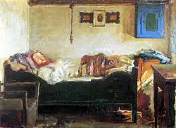 Christian Bindslev is Ill, Viggo Johansen, 1889