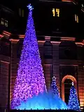 Christmas tree decorations and fountain at Mandarin Oriental Taipei