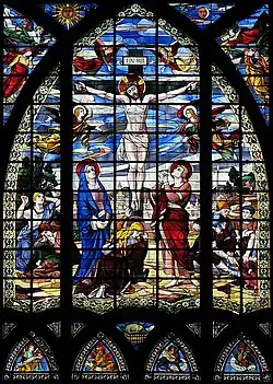 "The Crucifixion", the central window over the altar in the choir