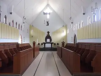 Chancel and altar inside the church.