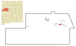 Location of Paraje, New Mexico