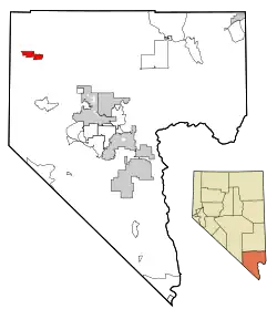 Location of Indian Springs in Clark County, Nevada