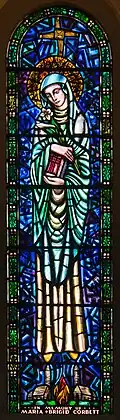 St Brigit of Kildare, stained glass.