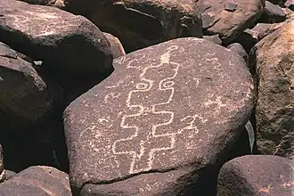 Hohokam petroglyphs at Cocoraque Butte.