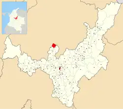 Location of the municipality and town of Santana in the Boyacá Department of Colombia