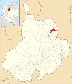 Location of the municipality and town of Charta in the Santander Department of Colombia.