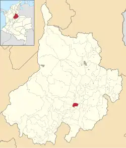 Location of the municipality and town of Palmas Socorro in the Santander Department of Colombia.