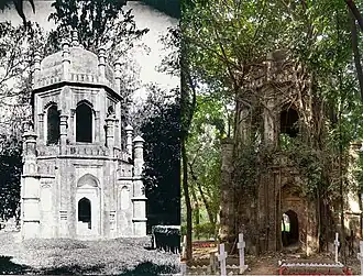 Columbo Sahib mausoleum condition compared between 1950 and 2022. A restoration project started in 2025