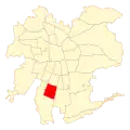 Map of El Bosque commune in Greater Santiago