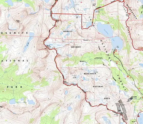 Topographic map – emphasizes contours – suitable for land navigation.