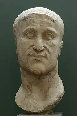 Male head statue