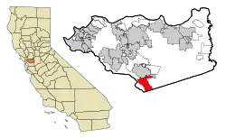 Location in Contra Costa County and the state of California