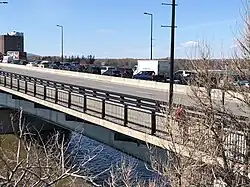 Quebec police stop vehicles on the Macdonald-Cartier Bridge