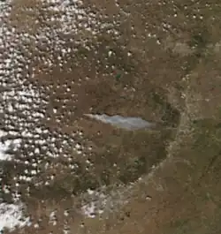 Satellite image of a smoke plume