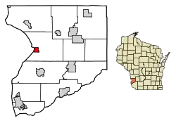 Location of Lynxville in Crawford County, Wisconsin.