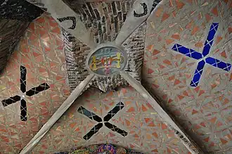 Crosses on the portico ceiling