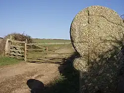Fig. d11: a Cornish cross just off a footpath leading east above the Red River valley near Gwithian