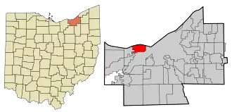 Location in Cuyahoga County, Ohio