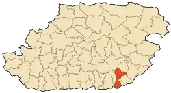Location of Daira Iferhounene in the Tizi Ouzou district